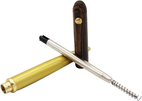 Gullor Handcrafted Wooden Ballpoint Pen, Made of Rosewood and Brass - Brownish Yellow Stripes in Saudi Arabia