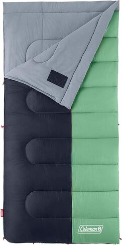 Coleman Biscayne Big & Tall 40°F Sleeping Bag, Fits Adults up to 6ft 4in Tall, No-Snag Zipper with Stuff Sack Included, Machine Washable in Saudi Arabia