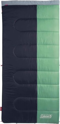 Coleman Biscayne Big & Tall 40°F Sleeping Bag, Fits Adults up to 6ft 4in Tall, No-Snag Zipper with Stuff Sack Included, Machine Washable in Saudi Arabia