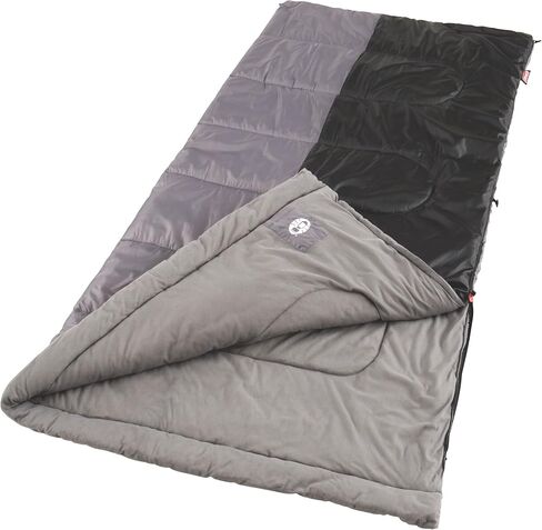 Coleman Biscayne Big & Tall 40°F Sleeping Bag, Fits Adults up to 6ft 4in Tall, No-Snag Zipper with Stuff Sack Included, Machine Washable in Saudi Arabia