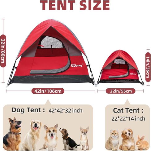 Red Dog Tent, Portable Indoor/Outdoor Dog House, Dog Bed with Soft Pad - 42 X 42 X 32 Inches in Saudi Arabia
