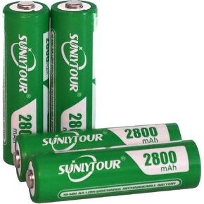 2800mAh Ni-MH AA Battery & 1100mAh Ni-MH AAA Battery with Charger,SUNLYTOUR 4 pcs 2800mAh AA Ni-MH Batteries and 4 pcs 1100mAh AAA Ni-MH Batteries with AAA AA Battery Charger,up to 1200 Cycles