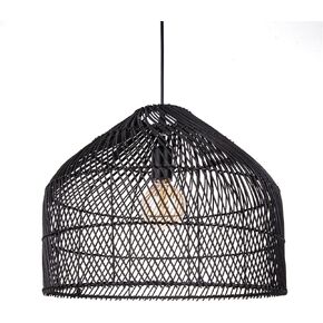 Rattan Pendant Light Boho Coastal Wicker Large Hanging Light Fixture for Living Room Bedroom Restaurant Coffee Shop, 23.62''W*12.99''H