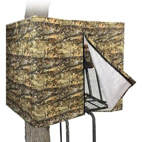 Tree Stand Blind Kit 138'' X 35.4'' Universal 2 Man Tree Stand Blinds For Deer Hunting Tree Stand Camouflage Silent Tree Stand Skirt Deer Ladder Stand Blind Kit Colorfast Treestand Blind Accessories