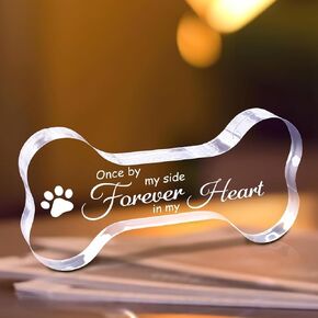 Pet Memorial Ornament Remembrance Gifts: Loss of Dog Cat Sympathy Gift Crystal Bone Shape Decor Ornament for Dogs Puppy Keepsake