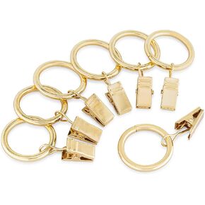Iron Metal Curtain Clip Rings 1 Inch Interior Diameter, Set of 20 (Black, 20)