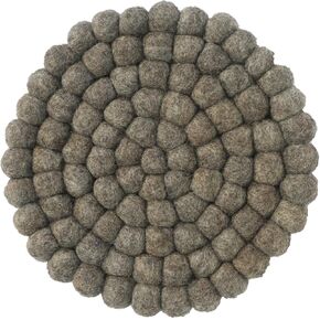 Ezhippie 20 CM Woollen Pot Trivet with Heat Resistance, Handmade Non Slip Pan Holder from Nepal, Trivets for Kitchen, Pots, and Pans Protect Tables and Worktops, Absorbent Felt Ball Pad, Round-1