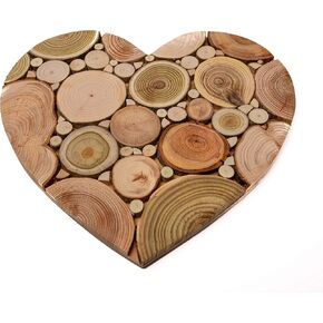 Heart Shaped Wooden Trivet for Hot Dishes - Romantic Idea For Everyone You Love - Natural Smell - Unique Handmade Art Decor in the Kitchen - Made by SPL Woodcraft Ukraine 8.7 x 7.9 x 0.6