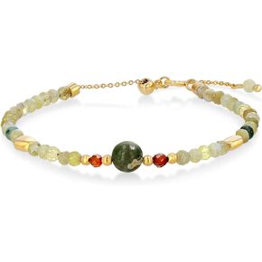 Dainty Light Green White Brown Beaded Natural Opal Stone Healing Statement Bracelet for Women, Colorful Quartz Trendy Birthstone Jasper Gemstone Bohemian Preppy Retro Bold Handmade Exaggerated Jewelry Gifts, Vintage Unique Cute Baroque Summer Beach Fashio