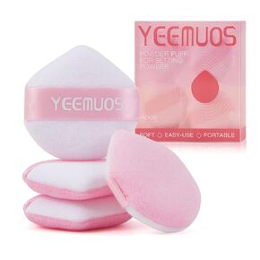 4 Pcs Setting Powder Puffs, Makeup Puff for Face and Body, Beauty Makeup Sponge Tools for Loose and Pressed Powder, Soft Velvet Powder Puff for All Skin (Coral Pink)