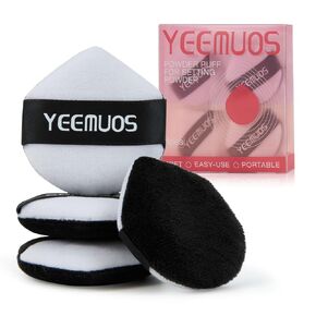 4 Pcs Setting Powder Puffs, Makeup Puff for Face and Body, Beauty Makeup Sponge Tools for Loose and Pressed Powder, Soft Velvet Powder Puff for All Skin (Coral Pink)