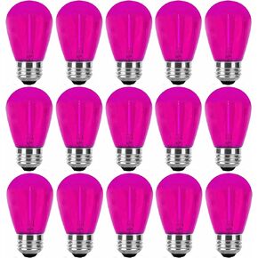 15 Pack S14 LED Light Bulb Orange LED Replacement Bulbs 1W Orange S14 LED String Light Bulb E26 Plastic Shatterproof Edison LED Decorative Bulbs for Outdoor Home Patio Christmas Decor(Orange)