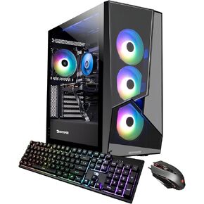 iBUYPOWER Slate MESH Gaming PC Desktop Computer Intel Core i7 14700F CPU, NVIDIA GeForce RTX 5070 12GB GPU, 32GB DDR5 RGB 5200MHz RAM, 1TB NVMe SSD, Windows 11 Home, Keyboard and Mouse - SMI7N5701 in Kuwait