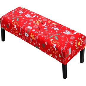 Waterproof Bench Covers for Dining Room, Stretch Jacquard Bench Slipcover Anti-Dust Removable Washable Chair Seat Slipcovers Protector (Beige)