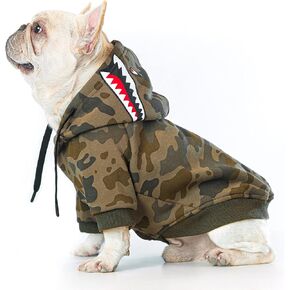 Camo Dog Hoodie Dog Clothes Extra Warm Fleece Lining Stretchy Fit for Small Medium Large Dogs (Camo, Medium)