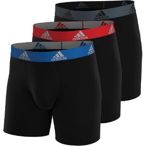 adidas Men's Athletic Fit Microfiber Boxer Brief Underwear (3 Pack)