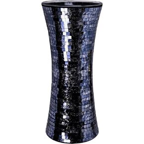 ZHIPINHUI 11.6" H Mosaic Vase Glass Fish Scale Blue Vase,Fully Handmade Advanced Patch Technology, Unique and Dedicated Production, Exquisite, Neat, Bright Colors, A Great Gift for Anyone's Home Deco