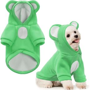 Small Dog Hoodie Soft Warm Fleece Fall Winter Dog Clothes Cute Puppy Sweaters Cat Coat Funny Blank Pullover Doggy Hooded Sweatshirts for Small Dogs Chihuahua Costumes Kitten Outfits(Brown,S)