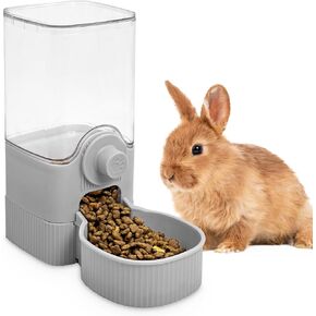Fhiny Rabbit Water Bottle, 18oz Hanging Guinea Pig Water Bottle No Drip Gravity Bunny Water Dispenser for Cage Automatic Rabbit Waterer for Bunny Guinea Pig Chinchilla Ferret Cat Puppy