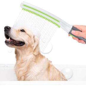 Dog Shower Attachment, Dog Shower Head with 3 Spray Modes & One-Button ON/OFF, Leak-Proof, G1/2" Metal Shower Diverter & Outdoor Adapter, No Drill Hook, Deep Clean & Massage, Pet Bathing Kit