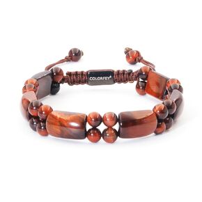 Mens Bracelet Beaded Tiger Eye Bracelets for Men - COLORFEY Unique Gifts for Men Red Tiger Eye Beads Bracelet Protection Crystal Bracelet for Men, Premium Stone Bracelets Masculine Jewelry for Husband