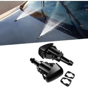 2 PCS Front Windshield Washer Nozzles, Washer Spray Jet Kit Fit for Chrysler, Dodge, Replaces OEM #: 4805742AB / 5113049AA / 55077460AA / 5303833AA / 5116079AA