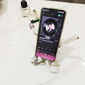 Natural Marble Stand, Mobile Phone/Tablet/CD/Photo Frame Holder, Decorative Display Shelf for Living Room, Entrance, Kitchen (smaller)