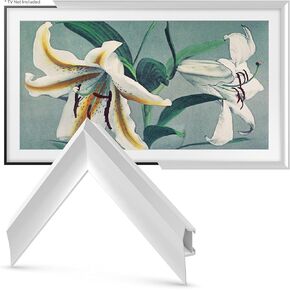 Frame My TV Deco TV Frames Alloy Prismatic - Pure White Bezel Compatible ONLY with Samsung The Frame TV (50", Fits 2021-2024 Frame TV)