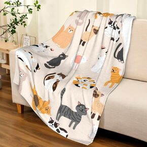 Black Cat Blanekt,Cat Gifts for Women Men Cat Lovers,Cat Blanket for Adults Girls Kids, Cat Print Blanket Soft Cozy Throw Blanket Cute Black Cat Decor Cat Themed Gifts Cat Mom Gifts 50"x60"