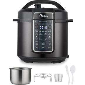 Midea 12-in-1 Electric Pressure Cooker, 6 Quarts, 12 Presets, Multi-Functional Programmable Slow Cooker, Rice Cooker, Steamer, Sauté Pan, Yogurt Maker, and More, Stainless Steel