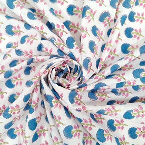 Trade Star Handmade Attractive Indian Floral Pattern Fabric Beautiful Designer Fabric for Dress Making 100% Pure Natural Dyed Cotton Fabric for Craftwork (Pattern - 2)