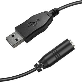 USB to 3.5mm Jack Audio Adapter, 97cm/3.2FT TRRS Aux Female to USB A Male Cable External Sound Card 3.5mm Aux Stereo Converter Compatible with Headphone Earphone Speaker to PC Laptop Desktop PS4 PS5