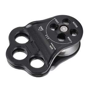 30KN Double Bearing Climbing Pulley, Aviation Aluminum, 3 Hole Side Plate Ropes up to 14mm, for Mountaineering,