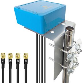 Maswell 4X4 MIMO 5G External Antenna, Omni BroadBand 700-6000MHz | 4G+ LTE-A, 5G NR | WiFi 6,Bluetooth | 3dBi Low Gain Outdoor for IoT M2M NOT for Boosting or Speed Competition L Plate Screw SMA Male