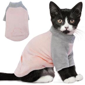 PUMYPOREITY Kitten Sweater, Fleece Cat Shirt, Turtleneck Cat Clothes, Winter Warm Cat Outfit, Thick Cat Sweaters for Cats Only, Blue, S in Kuwait