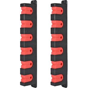 Axlksia Fishing Rod Holder Wall Mount, 1 Pair Fishing Pole Holders for Garage, Boats, 6 Fishing Rod Storage Racks, Horizontal Red