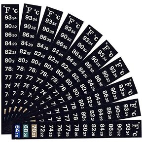 12 Pcs Stick On Thermometer Strip Digital Adhesive Aaquarium Temperature Stickers for Brewing, Kombucha, Beer, Wine, Fish Tank