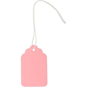 Pinladies1000PCS Price Tags with String Attached,Pink Marking Tags Small Paper Blank Labeling Tags for Clothing, Jewelry, Gifts, Handmade
