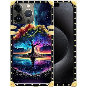 DAIZAG Compatible with iPhone 16 Case The Golden Moon of The Scientific Universe Phone Case Golden Shockproof Phone Case Cover Gift Case for iPhone 16