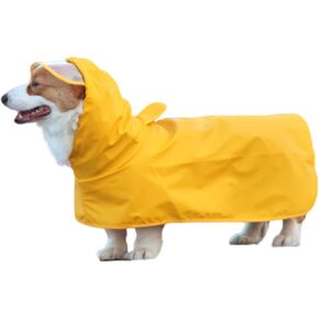 Petmolico Dog Raincoat Waterproof Dog Ponch Small Dog Raincoat with Hoodie Adjustable Dog Rain Jacket(S,Yellow)