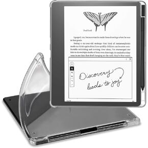 CoBak Clear Case for Kindle Scribe 10.2" (2022 Released), Soft TPU Back Cover with Pen Holder and Pen Tips Holder- Lightweight, Scratch-Proof, and Transparent for DIY