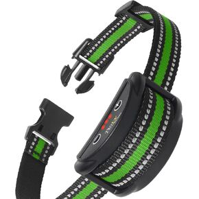 PetJoy Dog Bark Collar for Small Medium Large Dog, Smart Anti Bark Collars with 5 Sensitivity - 7 Progressive Procedures, Barking Collar with Beep & Shock (Green)
