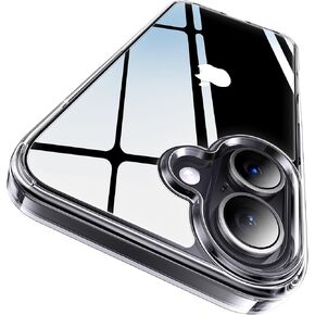 حافظة CASEKOO لهاتف iPhone 16 شفافة تمامًا، [تقنية صفراء أبدًا] [حماية بدرجة ميل 12FT] غطاء نحيف شفاف للنساء والرجال 16 حافظة هاتف 6.1 بوصة، شفاف