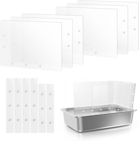 Cat Litter Box Pee Shields, High Sided Litter Box Splash Guard, Seamless Urine Leakage Enclosure for Open Top Litter Pan 14.57×10.63in (3Pcs)- Litter Box Not Included in Saudi Arabia