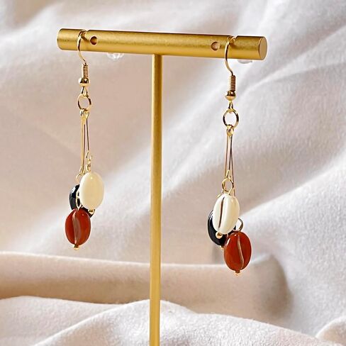 Cute Coffee Earrings, Gold Plated Fun Novelty Coffee Bean Drop Dangle Earrings, Gifts for Coffee Lovers Coffeeholic Women Girls (color 02) in Saudi Arabia