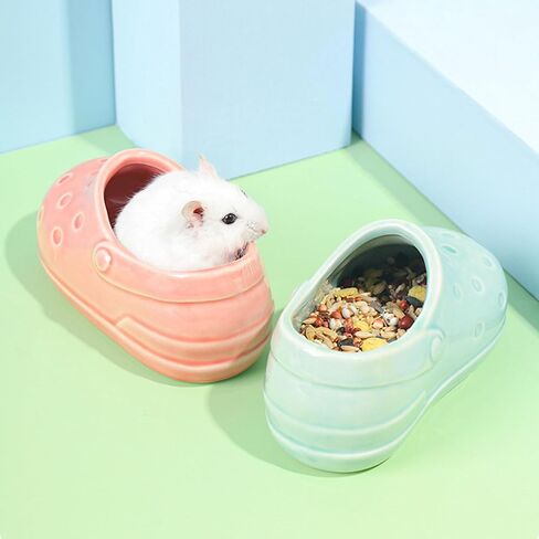 Colorful Hamster Food and Water Bowl Set - Stylish and Practical Pet Feeding Solution (Cyan) in Saudi Arabia