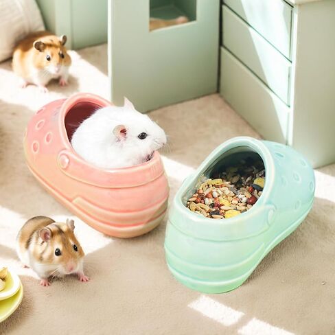 Colorful Hamster Food and Water Bowl Set - Stylish and Practical Pet Feeding Solution (Cyan) in Saudi Arabia
