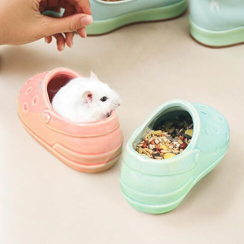 Colorful Hamster Food and Water Bowl Set - Stylish and Practical Pet Feeding Solution (Cyan) in Saudi Arabia