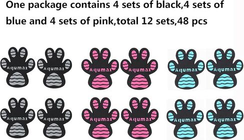 Dog Paw Protector Non-Slip Gripper Traction Pads,Walk Assistant for Senior Dogs,Foot Stickers for Hardwood Floors,Dog Shoes Booties Socks Replacement,12 Sets (48 pcs) XL Black in Saudi Arabia
