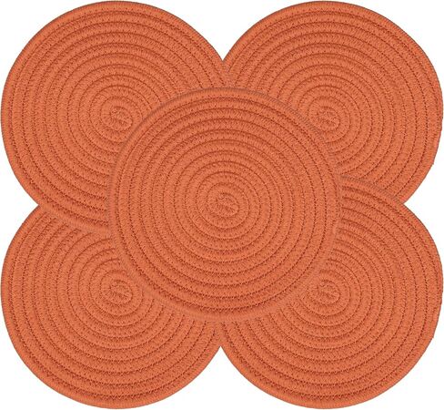 مجموعة Trivets حاملات الأواني مجموعة الوقايات لأسطح العمل والحصائر الساخنة وسادات ساخنة مقاس 8 بوصات من القطن للمطبخ مثالية للأطباق الساخنة والأواني والمقالي وأباريق الشاي والأطباق والأطباق 5 قطع ريفية in Saudi Arabia